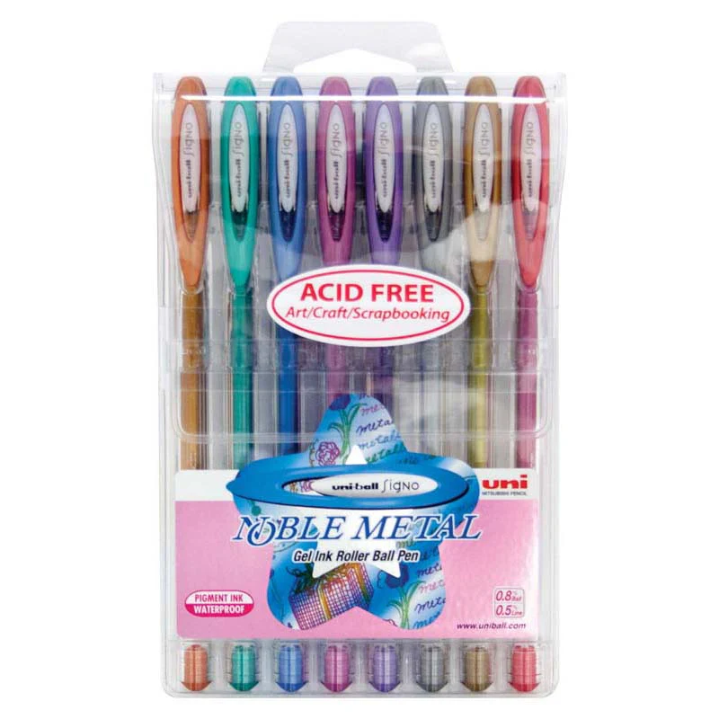 Uni-ball Signo Nobel 0.8mm Metal Capped Assorted Sets - Nail Gallerys