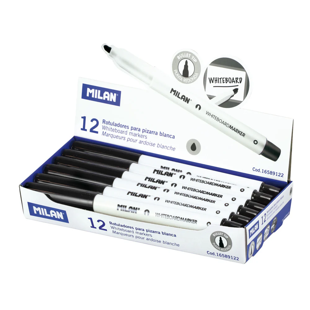 Milan Fine Bullet Tip 3.7mm Whiteboard Markers - Nail Gallerys