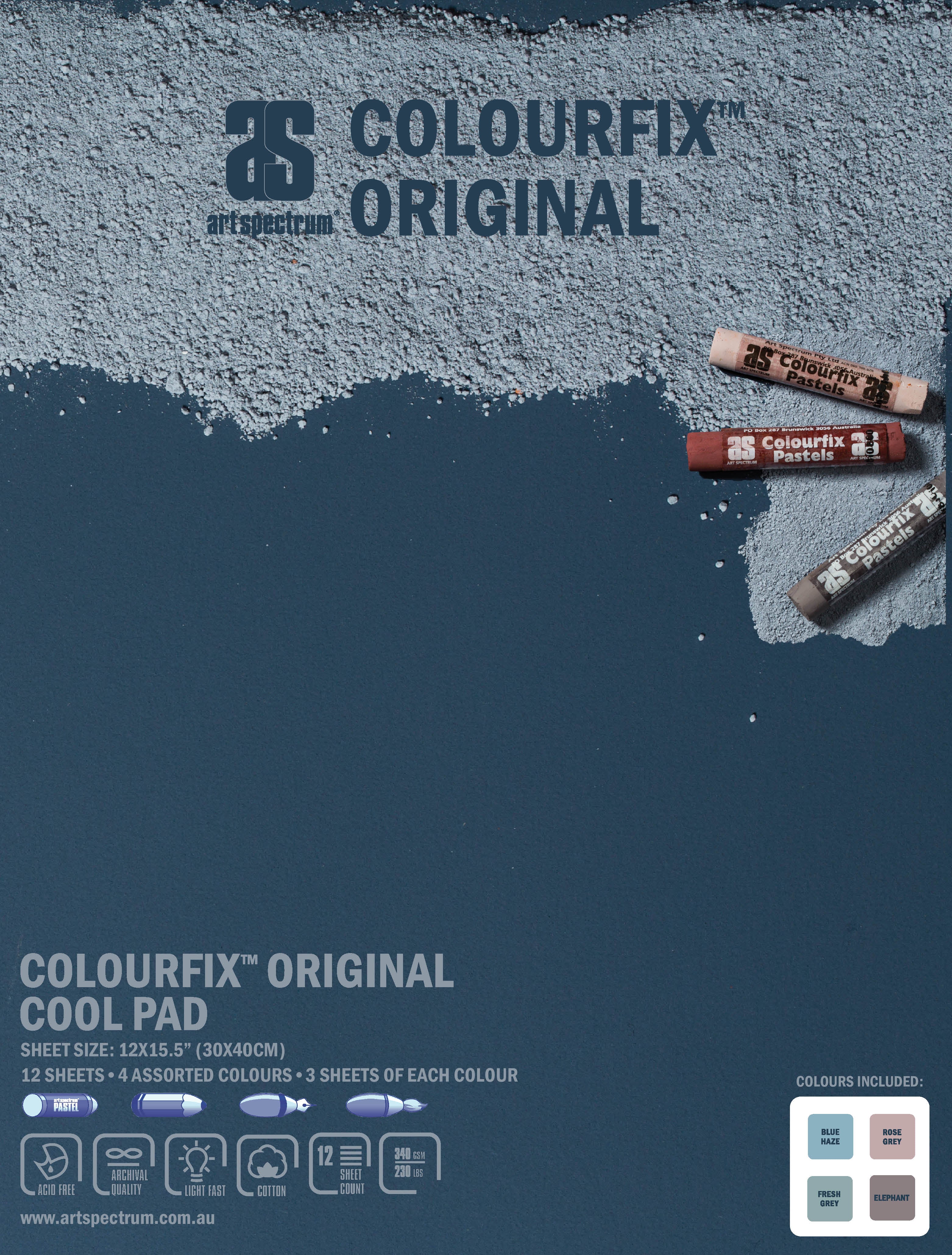 Art Spectrum Colourfix Original Pad 12 Sheets - Cool - Nail Gallerys