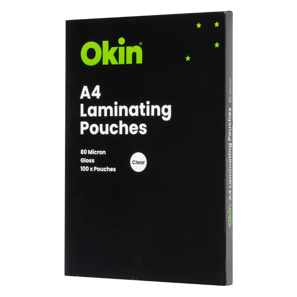 Okin Laminating Pouches A4 Gloss 80mic Packs - Nail Gallerys