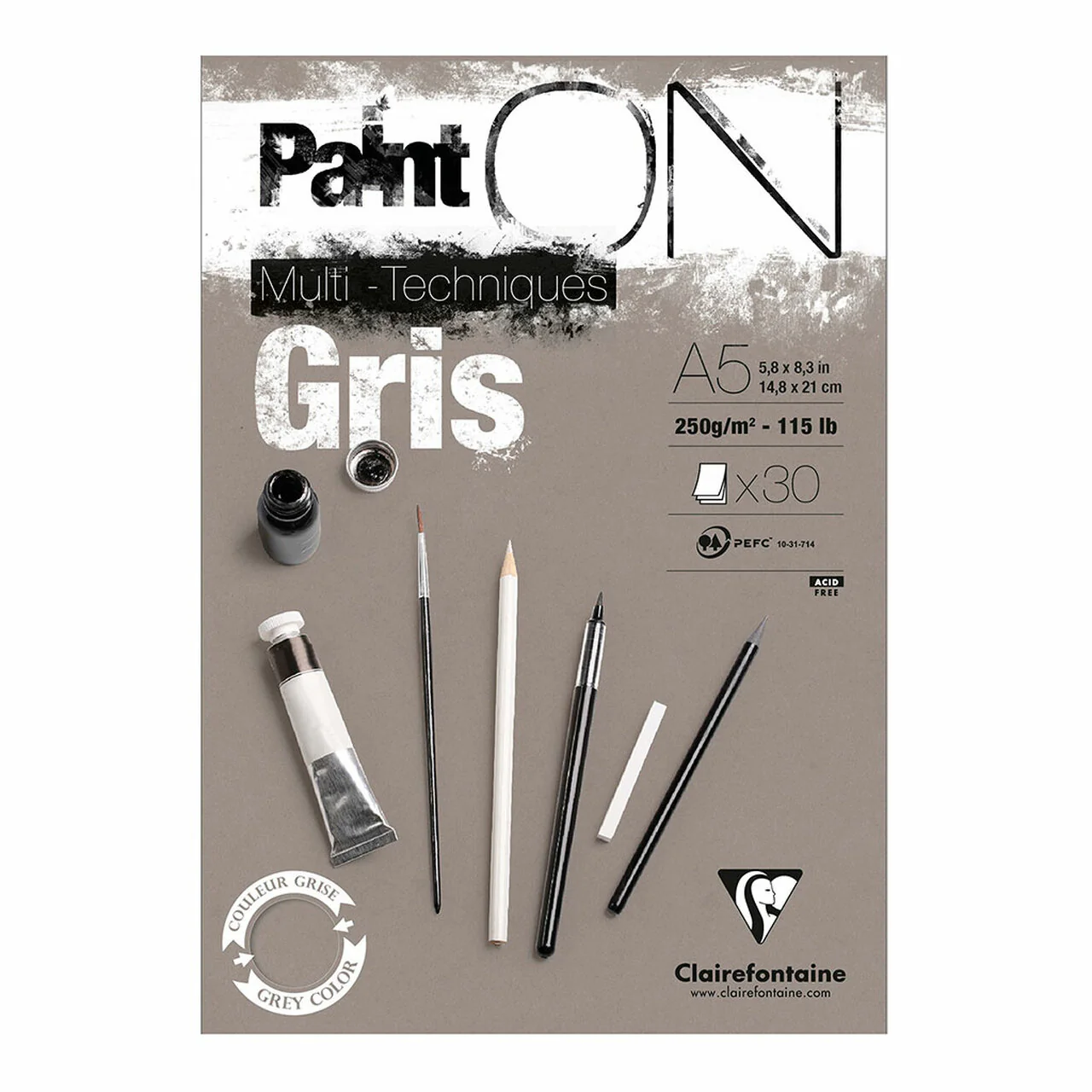 Clairefontaine Painton Pad Grey 30 Sheets - Nail Gallerys