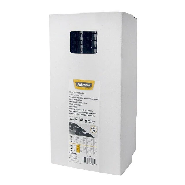 Fellowes Plastic Binding Combs 25mm Pack Of 50 - Nail Gallerys