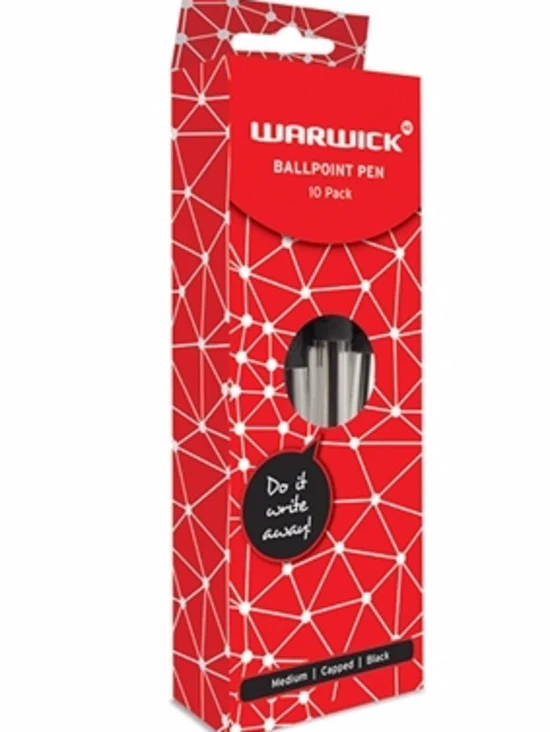 Warwick Pen Ballpoint Capped Medium Box Of 10 - Nail Gallerys