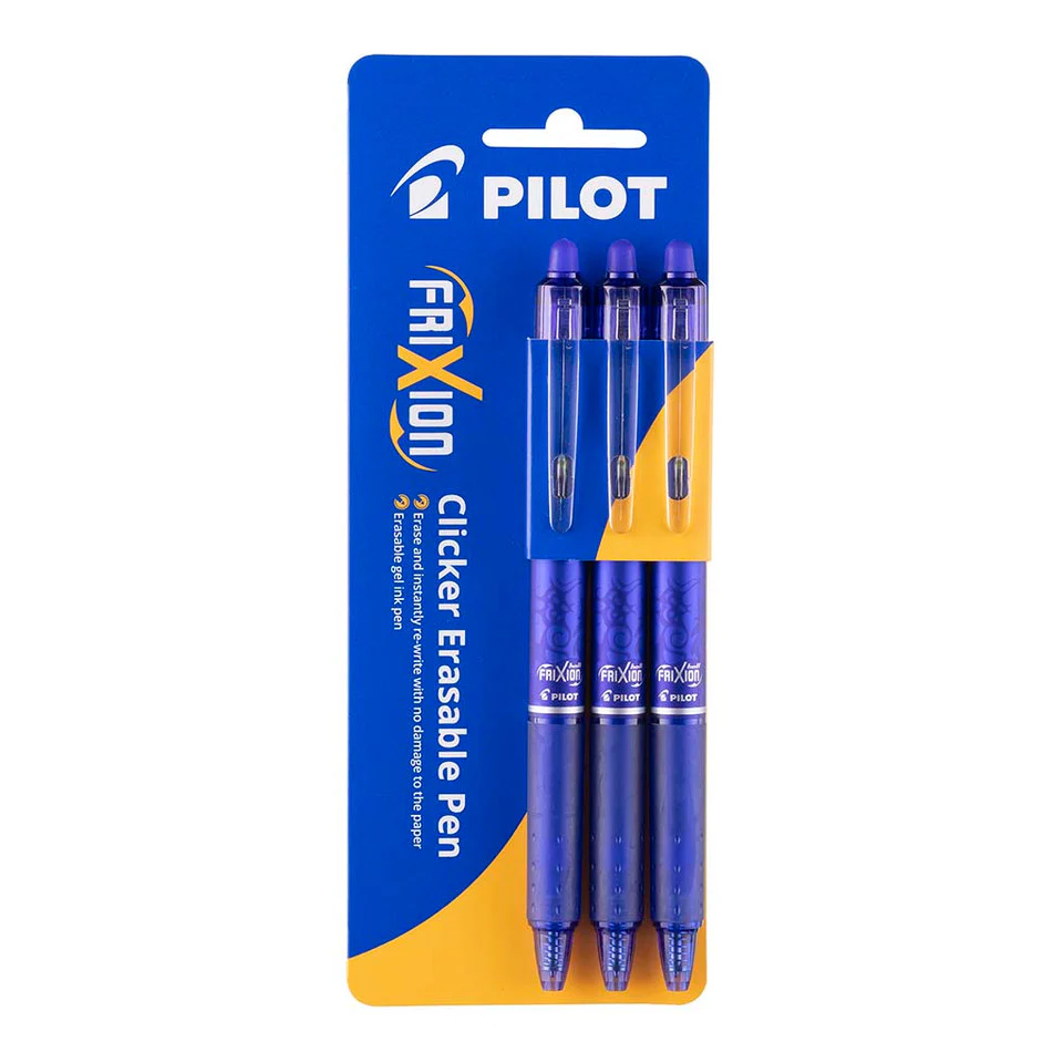 Pilot Frixion Clicker Erasable Fine Pens Pack Of 3 - Nail Gallerys