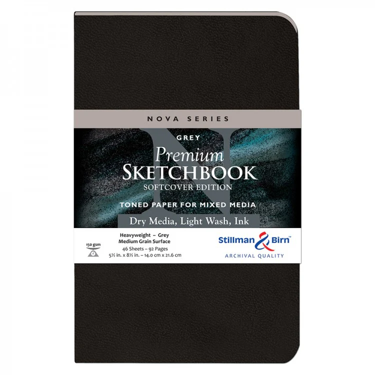 Stillman & Birn Nova Grey Soft Cover Sketchbooks 150gsm - Nail Gallerys