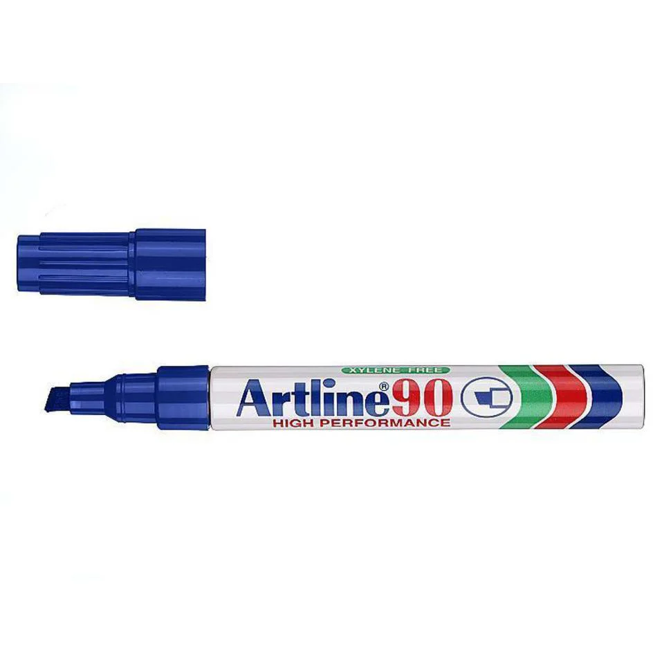 Artline 90 Permanent Marker 5mm Chisel Nib Box Of 12 - Nail Gallerys