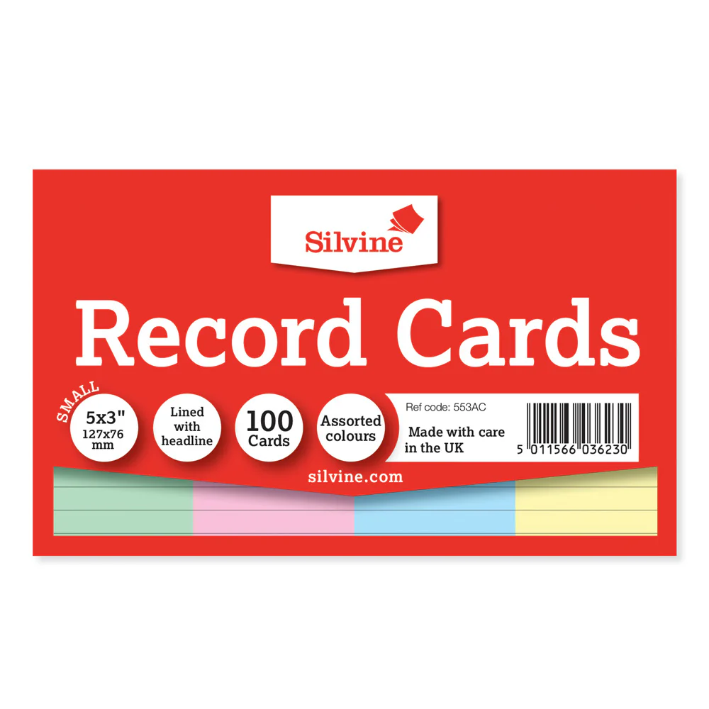 Silvine Record Cards 5x3