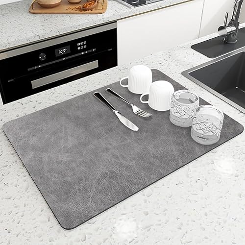 Z·Bling Tapis sous l'évier 40x50cm,Tapis imperméable pour Placard de Cuisine,Absorbant et à Séchage Rapide,Tapis de Protection pour armoires pour Gouttes,fuites,déversements(Gris) - Nail Gallerys