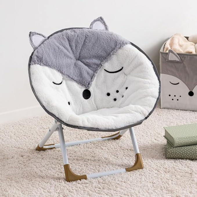 Paris Prix Atmosphera for Kids - Fauteuil Pliable Enfant Renard 51cm Gris - Nail Gallerys