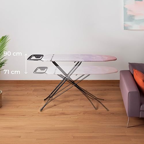 Vileda Diamond Table à Repasser pour centrales Vapeur, Surface de Repassage 120 x 38 cm, revêtement en Titane, Hauteur réglable, Armature Stable, certifiée TÜV, Garantie 3 Ans, Eco-Pack - Nail Gallerys
