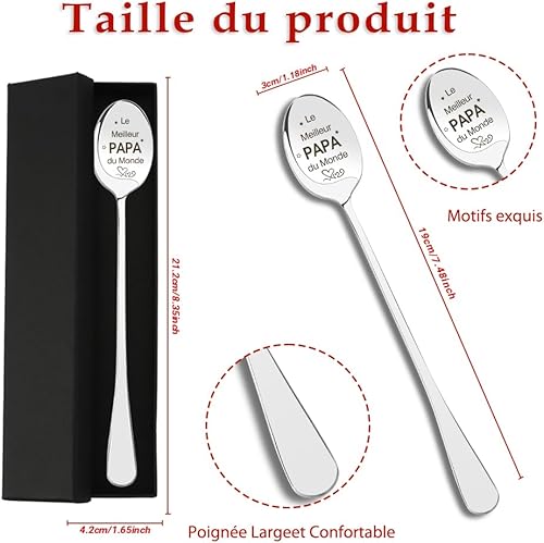 Idee Cadeau Papa Anniversaire Noel,Cadeau pour Papa Meilleur Père Pere Noel Idee Anniversaire Cadeaux Fete des Peres Original Cuillère Premiere Fêre des Pères Noël Cadeaux Pere Papi Père Homme - Nail Gallerys