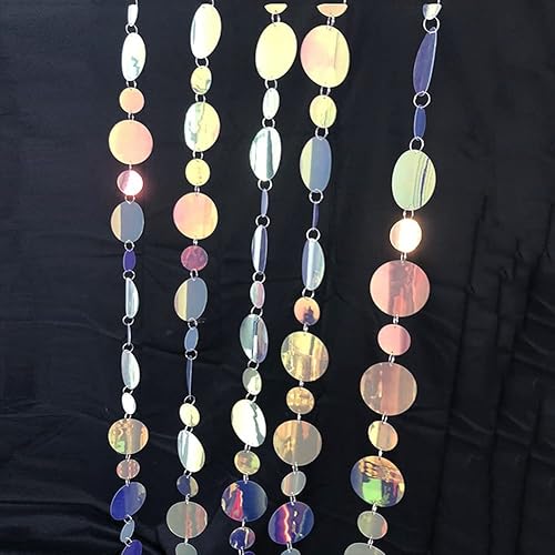 Yurosiay Lot de 5 guirlandes à suspendre à paillettes multicolores - 1 m - Cercles irisés - À suspendre - À suspendre - À pois - Rond - Pour mariage, anniversaire, fête - Rouge - Nail Gallerys