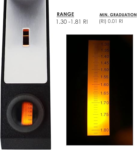 HMWOKPOT Réfractomètre Professionnel Gem - Bijoux RHG181 1.30-1.81, Bijoux Identification des Pierres Précieuses Gem Réfractomètre Outil De Testeur De Gemmologie Portable - Nail Gallerys