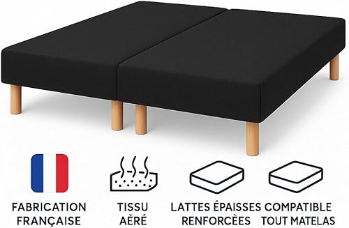 by sommiflex SOMMIER TAPISSIER Noir 70x190x2 (140x190) | Fabrication FRANÇAIS - Nail Gallerys