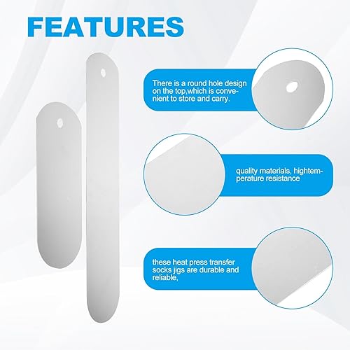 Asuinxurr Lot de 4 chaussettes droites en métal pour sublimation Crew Sock Jigs Presse de transfert pour impression de colorant Chaussettes Accessoires 2 tailles - Nail Gallerys