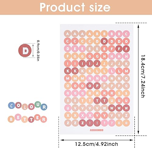ASTER Lot de 10 feuilles d'autocollants colorés en forme de lettres de l'alphabet et de chiffres autocollants décoratifs pour bricolage, scrapbooking, carte d'anniversaire, lettrage - Nail Gallerys