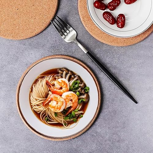 Gocoffun Lot de 5 Dessous de Plat Ronds en liège de 19,1 cm avec Supports, Dessous de Plat en liège Extra épais réutilisables pour casseroles Chaudes et Plats Chauds - Nail Gallerys