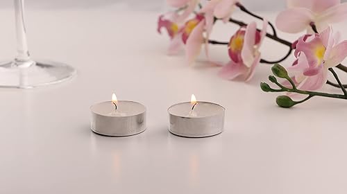 DIVCHI Lot de 100 bougies chauffe-plat en cire blanche non parfumée avec 4 heures de combustion Idéal pour les mariages, les vacances, la décoration de la maison - Nail Gallerys