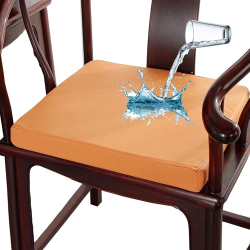 Coussin de siège Carrés, Imperméable Cuir PU Coussin De Chaise，Épaisseur 8/5/3cm 30/35/40/45/50/55/60cm Extérieur/Interieur Galette De Chaise，pour Jardin Cuisine，Patio, Bureau(Ivory white,35X35X8CM) - Nail Gallerys