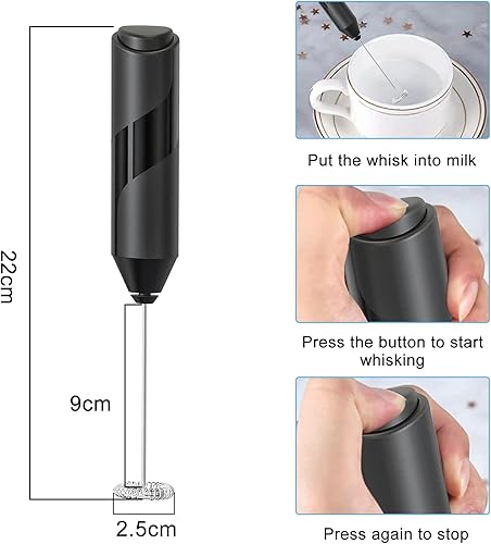 Mousseur à Lait Électrique de Poche, Fouet Mousseur Électrique Portatif Mini Fouet à Lait - Facile à Nettoyer - pour Café Latte Cappuccino Chocolat Chaud(B) - Nail Gallerys