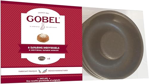 LOUIS TELLIER - Moule à Savarins Anti Adhérent - 6 Savarins Individuels - Démoulage Rapide et Parfait - Excellente conductivité thermique - Fabriqué en France - Nail Gallerys