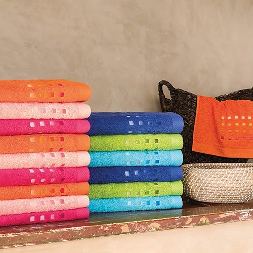 Linnea Drap de Bain 100x150 cm 100% Coton 550 g/m2 Pure Primavera Orange Butane - Nail Gallerys