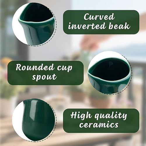 8 Pcs Mini Pot a Lait, XPJBKC 50 ml Verts Pichet a Lait en Porcelaine, Pot à Lait sans Poignée, Petit Pot Sauce Porcelaine Petite Cruche Lait, Pichet Lait Céramique pour Faire Mousser Lait,Café,Sauces - Nail Gallerys