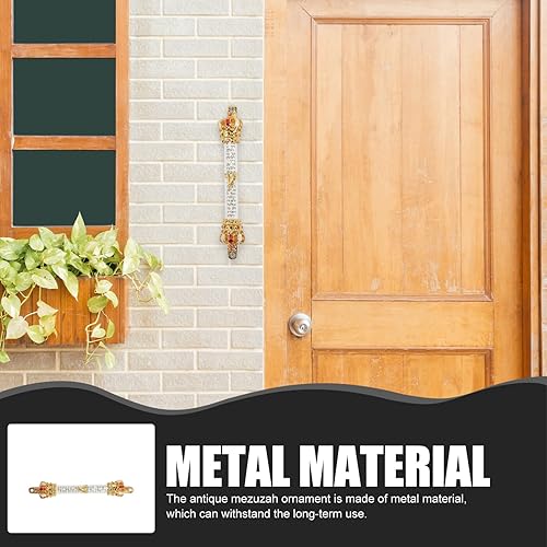 Artibetter Bénissez Maison Étain Mézouza Défilement Plaqué Or Mitsva Juive Porte Mezouza Cas Porte Mezouza pour Judaica Israël Jérusalem Hannukah Cadeau Violet Mezouza Porte - Nail Gallerys