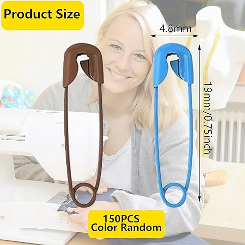 Lot de 150 épingles à nourrice, 19 mm, petites, en métal, pour vêtements, couture, bricolage, fabrication de bijoux (couleur) - Nail Gallerys