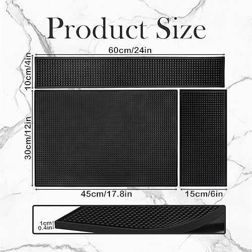 MORAINJAY Tapis de bar en caoutchouc, tapis de bar en silicone pour évier, protection anti-éclaboussures, tapis de drainage antidérapant pour robinet de cuisine, comptoir de salle de bain, table basse - Nail Gallerys