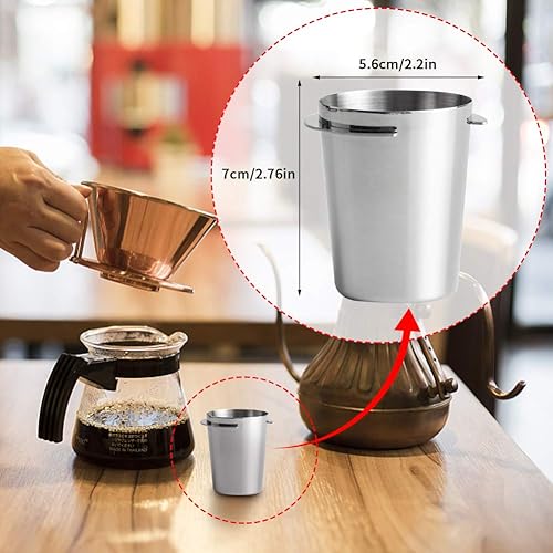 Gobelet doseur à café avec porte-filtre - En acier inoxydable - 58 mm - Pour machine à expresso - Noir - Nail Gallerys