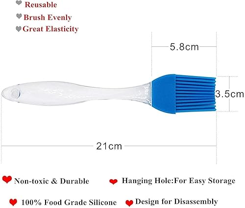 iNeibo Pinceau Cuisine - 4 Pinceaux Pâtisserie pour Badigeonner Multicolore en Silicone 100% Alimentaire résistant à la Chaleur - Nail Gallerys