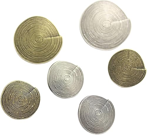10 Pièces 18/23/25mm Spirale Rétro Métal Boutons Cousus à la Main Décontracté Coupe-vent Bouton Bronze Antique Argent Ancien Boutons en Forme, Laiton antique, 18mm - Nail Gallerys