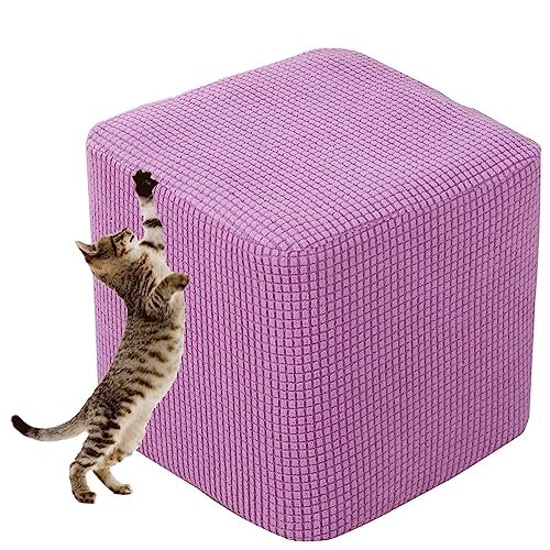 Housse De Pouf Ottomane Carrée/Rond Extensible Housse Ottomane 40x40/35*35CM Housses De Repose-Pieds En Jacquard Doux Pour Protéger Le Repose-Pieds, Housse De Pouf Avec Fond Élastique ( Color : W , Si - Nail Gallerys