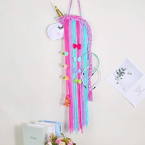 Beinou Pince à cheveux licorne arc-en-ciel avec pompons pour ranger les nœuds et les cheveux en forme de tête de licorne - Organisateur de fête sur le thème de la licorne - Nail Gallerys