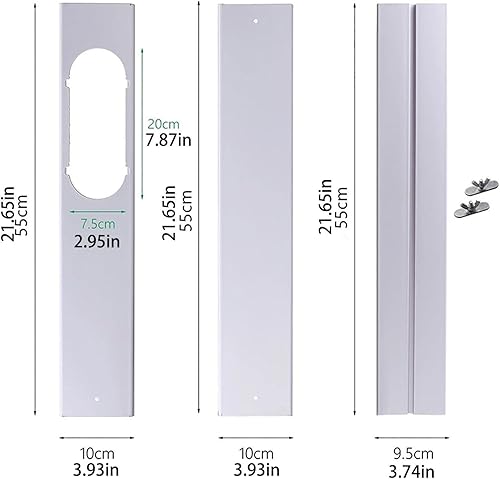Kit de plaque coulissante de fenêtre réglable et portable pour tuyau d'échappement, accessoires de climatisation, kit d'étanchéité de fenêtre, tuyau d'échappement télescopique - Nail Gallerys
