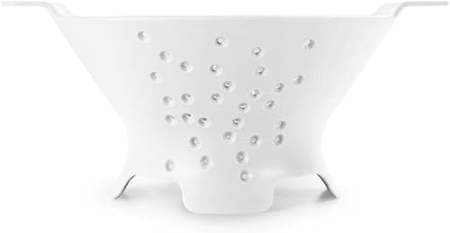 Blim Plus Passoire Cosmo diamètre 25 cm noir mat (carbon) en plastique 100 % recyclable, non toxique, lavable au lave-vaisselle, poignée ergonomique, 4 pieds d'appui, trous évasés - Nail Gallerys