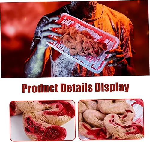 Gcroet Halloween Faux intestin avec Plateau réaliste Sanglant Effrayant intestin Artificiel Faux Organes pour la fête de Farce du Club de Bar hanté. - Nail Gallerys