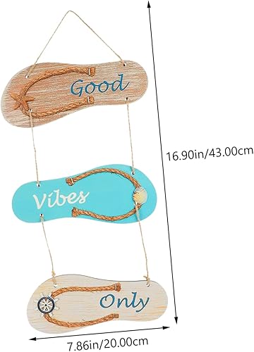 COMNESTBI Pantoufles En Bois Suspendues Décoration Nautique Pancarte Articles De Plage Mur De Plage Extérieur Panneaux De Ferme Art Mural En Bois Ornements De Plage Panneaux De - Nail Gallerys