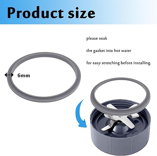Lot de 2 joints de mélangeur avec lèvre, joints d'étanchéité en silicone, joints en caoutchouc, joints de rechange pour joint en caoutchouc Nutribullet avec lèvre, compatible avec mixeur NUTRIBULLET - Nail Gallerys