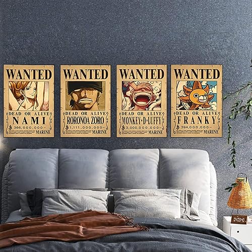 12 Pcs Anime Poster New Bounty Wanted Edition Affiche, Cartoon Affiche Manga Nika Gear 5 Zoro Posters Affiches Poster Vintage, Wall D'Intérieur Décoration Affiche, Fête Decor Posters Papier Kraft - Nail Gallerys