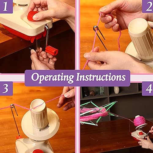 Qcwwy Enrouleur de Boule de Fil, Enrouleur de Laine de Boule de Ficelle de Fibre de Fil Kit D'outils D'enrouleur de Laine Manuel pour Le Point de Tricot Familial - Nail Gallerys
