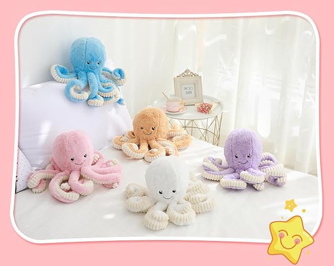 NEWQSING Mignon Dessin animé en Peluche Simulation poctopus Jouet somnifère de lit de lit de lit de lit - Nail Gallerys