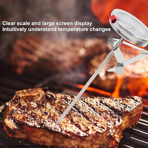 Thermomètre à Friture en Acier Inoxydable, Cadran de 5 Cm, Plage de 50 ℃ à 300 ℃, Résistance à la Corrosion (30cm) - Nail Gallerys