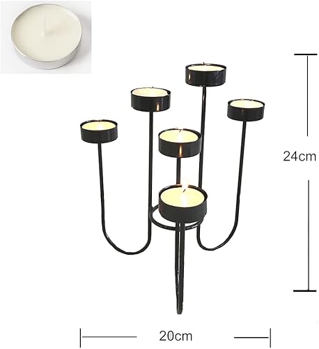 Bougeoir en fer forgé nordique 6/8 Coupe en verre Ameublement créatif pour Anniversaire de Mariage Cérémonie Fête Anniversaire Événement Allée Décoration de la Maison(Non compris le bouquet),B - Nail Gallerys