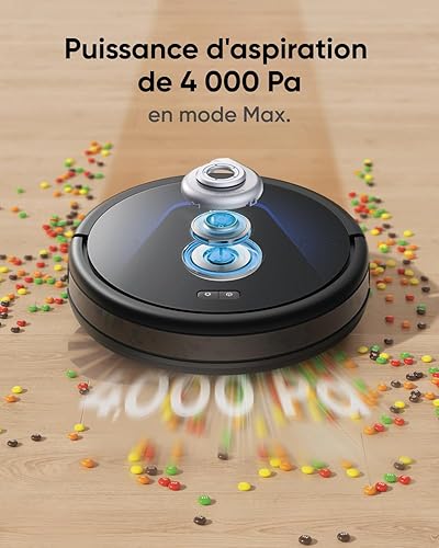 eufy G50 Hybrid Aspirateur Robot, Aspiration 4 000 Pa, Dynamic Navigation, Pro-Detangle Comb, Roller Brush, Patin de Nettoyage pour Laver la Surface des sols, pour Poils d'animaux, sols durs, Tapis - Nail Gallerys