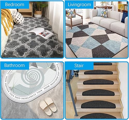 NMBCH Antidérapant Tapis, 20 Patins Anti Glisse Tapis,Tapis Antiderapant Réutilisables Lavables,Forte Adhérence pour Tapis, Moquettes et Planchers de Bois Franc，Bon Effet Antidérapant pour Tapis - Nail Gallerys