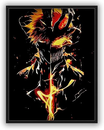 KUSTOM ART Poster mural décoratif série Manga et Anime Bleach Ichigo Kurosaki Hollow Mask Impression artistique sur papier couché 40 x 30 cm sans cadre - Nail Gallerys
