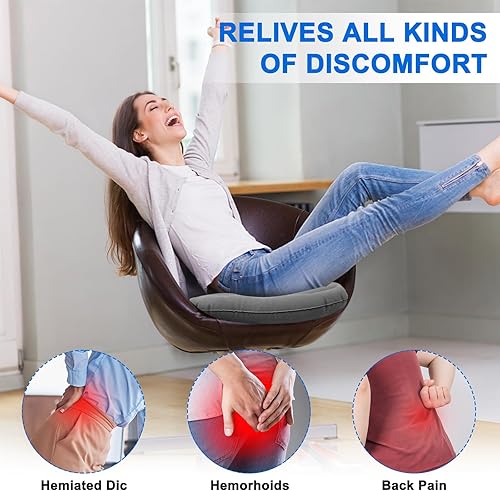 Coussin de Siège Orthopédique, Coussin Coccyx, Oreiller Gonflable hémorroïdes Coussin de siège, Coussin pour Chaise de Bureau pour Le Soulagement des Hémorroïdes et Pain Post Natal Douleurs - Nail Gallerys