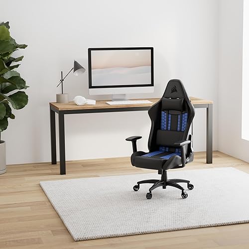 Corsair TC100 Chaise de Jeu, Noir et Bleu, Taille Unique - Nail Gallerys